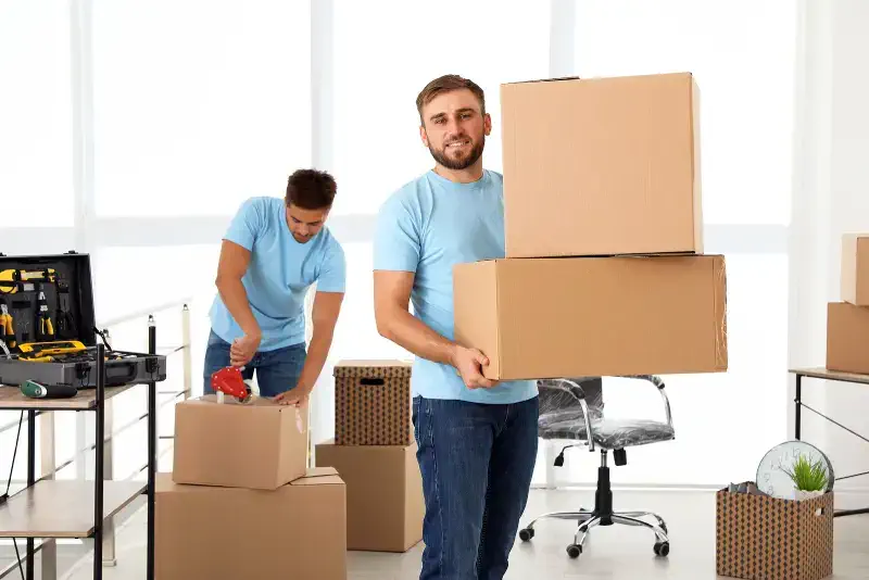 S.B. Movers packing services in Vaughan for residential and commercial clients, ensuring items are securely packed for long-distance travel